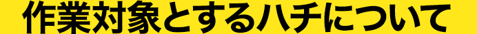 作業対象とするハチについて